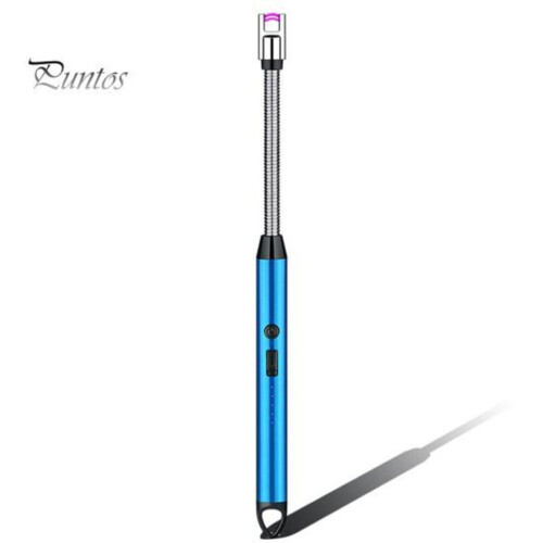 (blue) Electric Igniter Usb Charging Flameless Pulse Igniter Windproof Long Handle Ignition Tool For Bbq Camping
