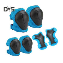 (blau) 6-teiliges/Set Kinder-Skating-Schutzausrüstungsset mit Knie- und Ellenbogenschützern, Handgelenkschutz,