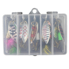 Señuelo giratorio de cuchara de lanzamiento largo, señuelos de pesca de lucio, señuelo de pesca de metal,