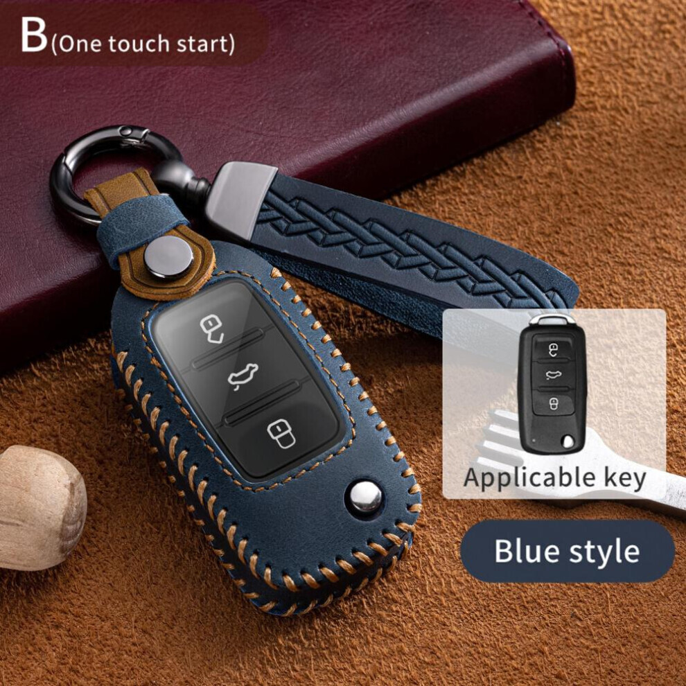 (Other, B) Leather Car Flip Key Case Cover Shell For Volkswagen Vw Polo Golf Passat Tiguan Beetle Caddy T5 Up Eos Skoda Octavia Seat