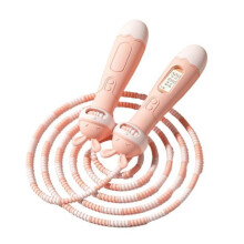 (roze) Springtouw met teller, lengte verstelbaar, klitvrij, ergonomisch handvat, springtouw, fitnessapparaat