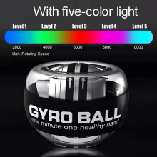(Met 5-kleuren licht) Led Gyroscopische Powerball Autostart Bereik Gyro Power Zelfstart Pols Bal Fitness