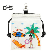 (bianco) Borsa da golf con coulisse, custodia per tee da golf, borsa porta palline da golf, borsa portaoggetti
