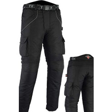 Texpeed Mens All Black Waterproof Armoured Motorcycle Motorbike Biker Trousers/Pants With CE Armour (EN 1621-1) - 44W / 32L