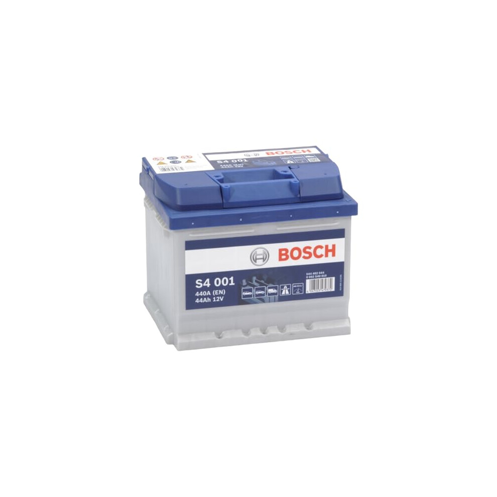 Bosch S4 001 Car Battery 44 A/h - 440 A - 12 V Battery, Type 063, Lead-acid for Non-Start/Stop Vehicles, Left (-) Right (+), 207 x 175 x 175 mm