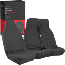 XtremeAuto Heavy Duty Universal Fit Van Seat Covers - Rugged Waterproof Van Seat Covers, Single + Double Bench, Nylon Van Seat Cover Set, Prevents St