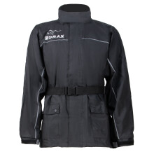 (3XL) Zorax Motorcycle Adult Black Rain Jacket Waterproof With Reflective Stripes