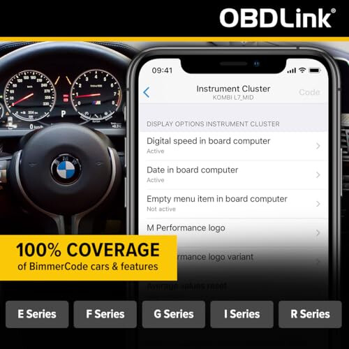 OBDLink CX Bimmercode Bluetooth 5.1 OBD2 Adapter for BMW/Mini, Works with iPhone/iOS & Android, Car Coding, OBD II Diagnostic Scanner 2