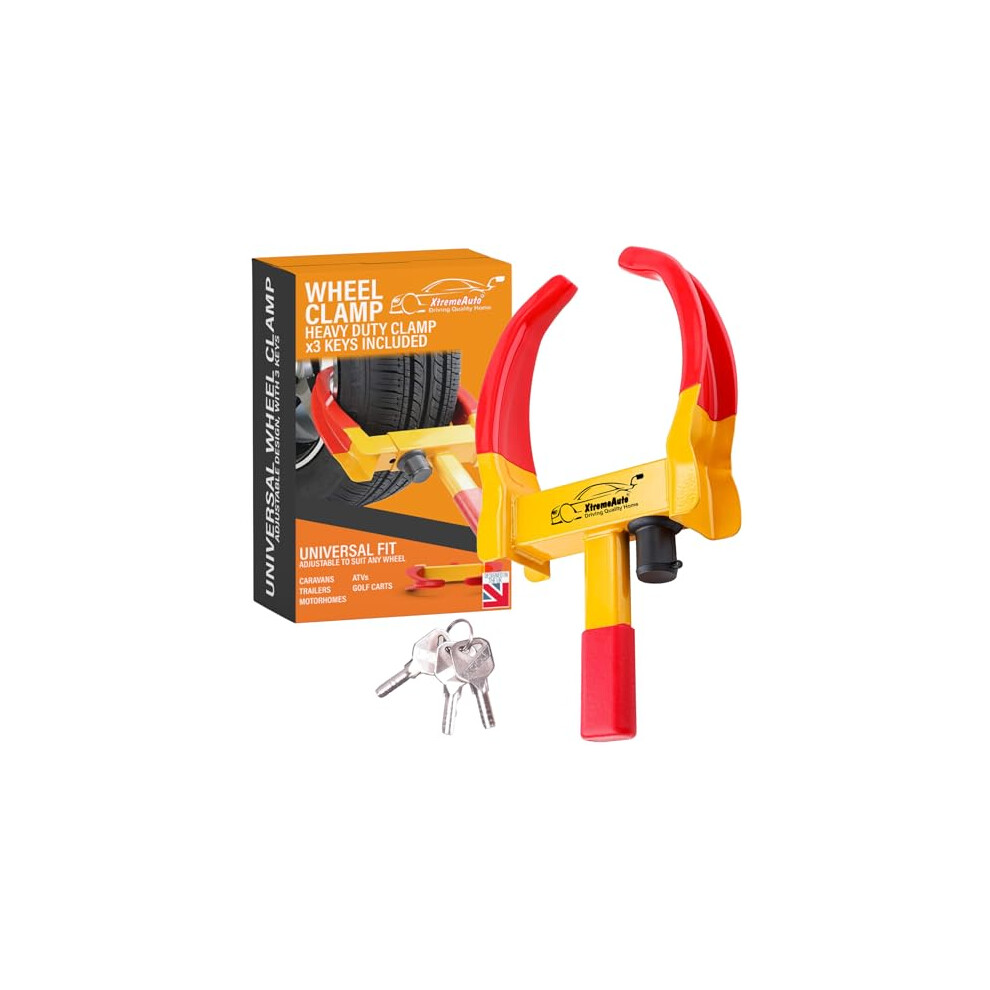 Xtremeauto Wheel Clamp Lock - Heavy Duty Car Wheel Lock, Fits 7-11" Width Tyres, Motorhome & Caravan Security 6938049592139
