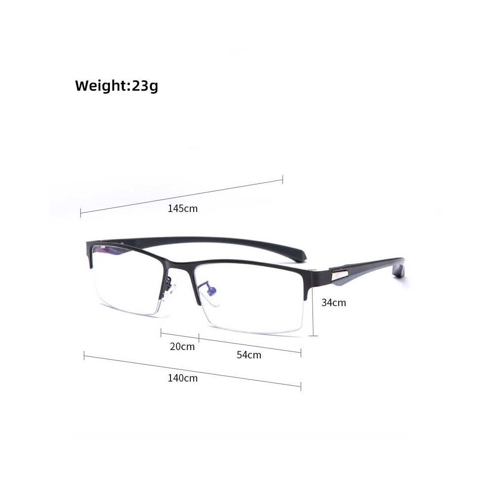 Blue (+2.5) Photochromic Gunmetal Progressive Multifocal Reading Glasses Anti