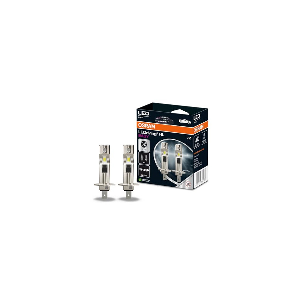 New Osram Ledriving Hl Easy H1, Led High And Low Beam Lamp, Cool 6500K, No Accessory Needed, Offroad Use Only - No Ece, 2 Lamps White