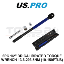 US PRO Tools 6pc 1/2" Dr Calibrated Torque Wrench 13.6-203.5nm 10-150ft-Lb 6845