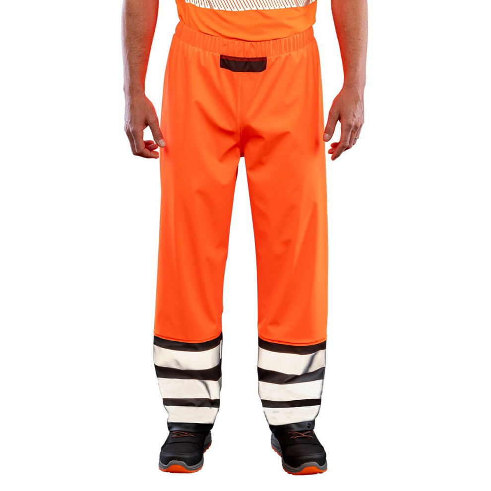 (XL, Fluorescent Orange/Black) Result Genuine Recycled Mens Prism Hi-Vis Heavy Duty Trousers