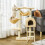 PawHut PawHut Cat Tree Scratching Post Kitten Activity Centre with Hammock, Beige 1