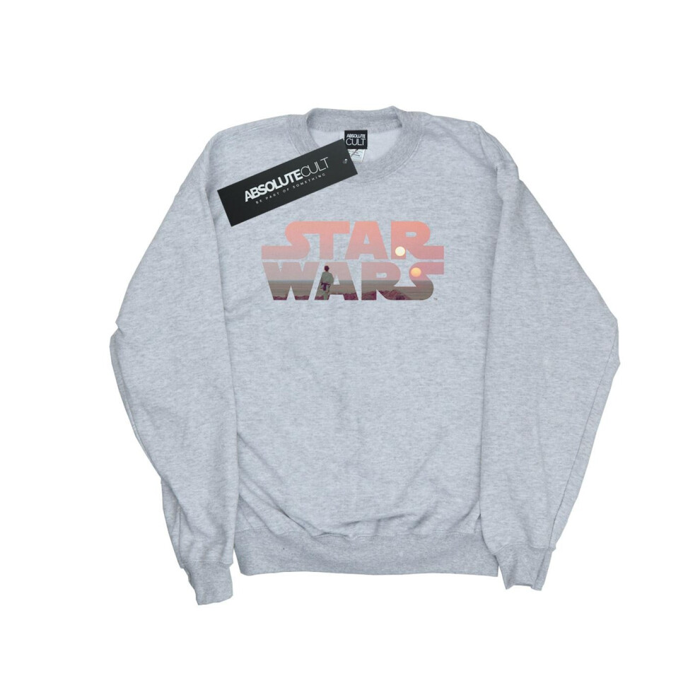 (XXL, Sports Grey) Star Wars Mens Tatooine Logo Sweatshirt