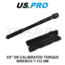 US PRO Tools 3/8" DR Calibrated Torque Wrench 7-112 Nm 6844