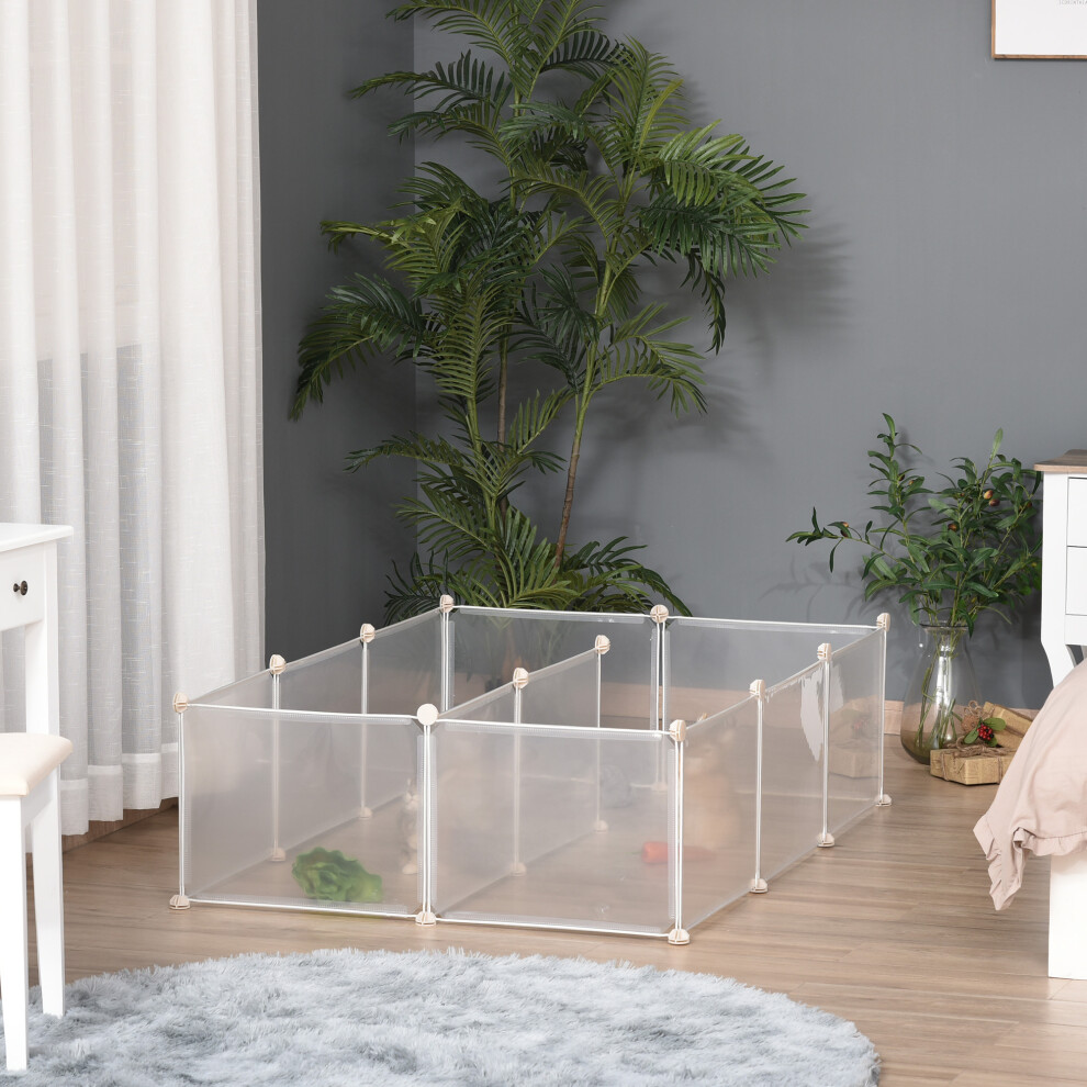 Pawhut Pet Playpen Diy Small Animal Cage 12 Panels For Hedgehog Bunny Chinchilla