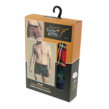 (Large) Royal Stewart And Black Watch Tartan 2 Pack Mens Boxer Shorts
