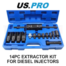 US PRO Tools 14pc Injector Extractor + Common Rail Adaptor Bosch Delphi etc 5597