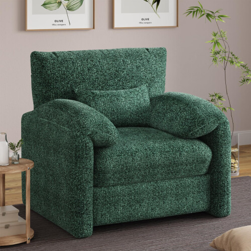 (Green) YODOLLA Armchair Sofa Oversized with Pillow