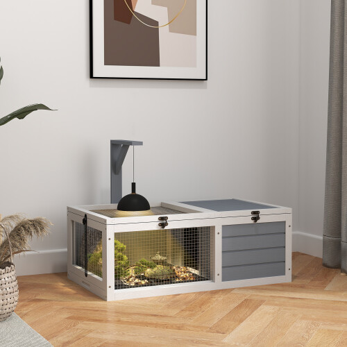 PawHut PawHut Tortoise Enclosure w/ Run, Lamp Holder, Pull-Out Trays, Hideaway