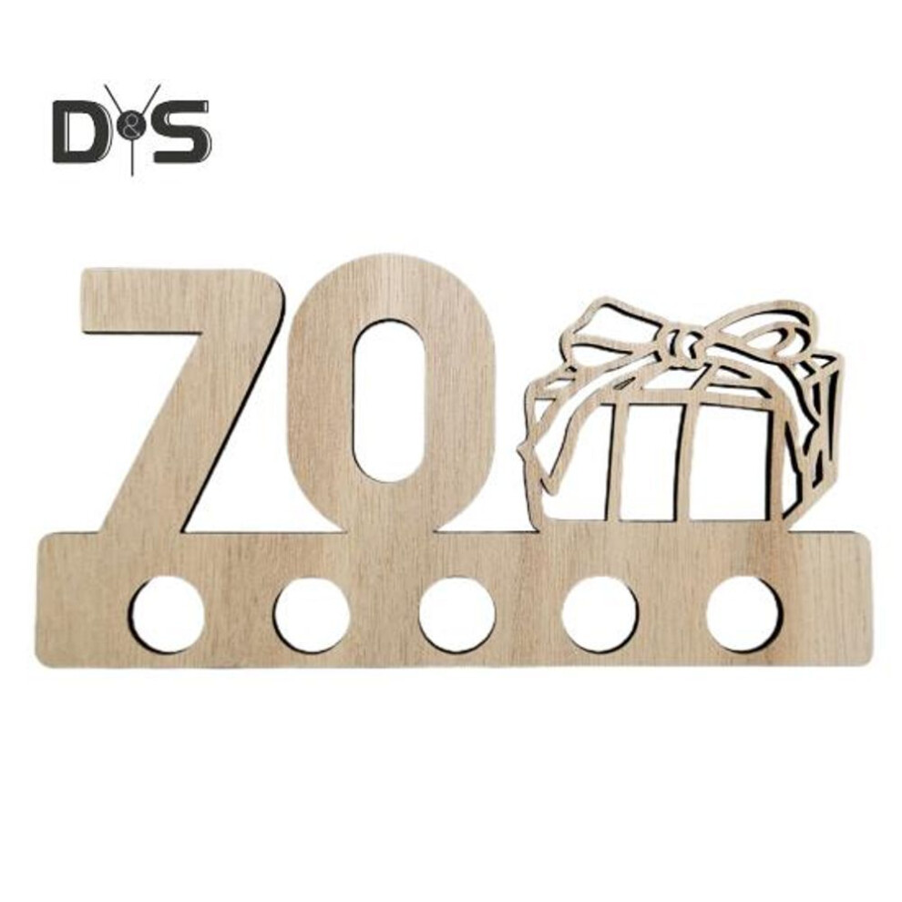 (as the picture, H) Birthday Wooden Money Holder 5 Holes 18/20/25/30/40/50/60/70th Birthday Celebration Cash Wallet Desktop Decoration Sign Birthday Party Money Gift