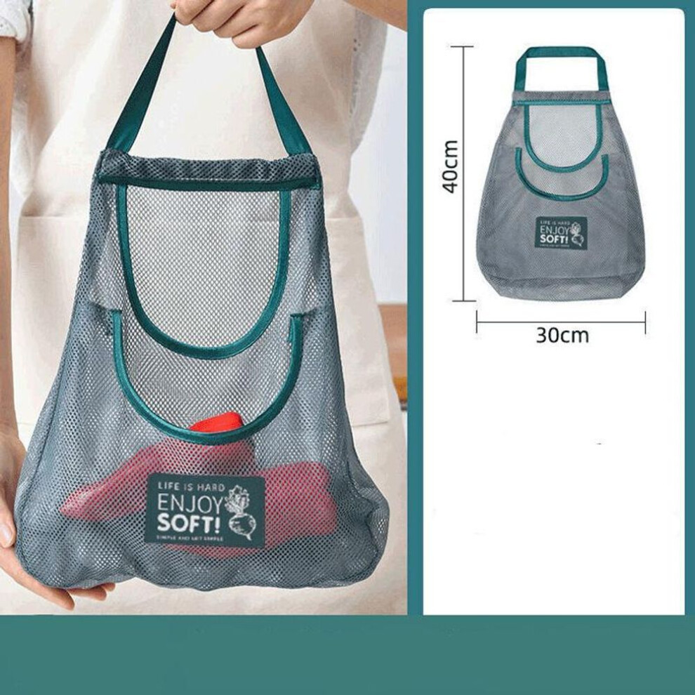 (as the picture, Double layer 30*40cm) ?????1pc Ventilated Mesh Storage Bags For Garlic, Potatoes, Onions - Durable Plastic Hanging Organizer For Kitchen & Pantry, Non-food Contact Safe