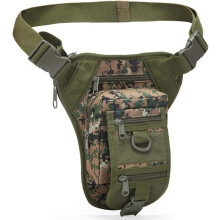 (L, Jungle Digital) Tactical Bag Army Waist Leg Bag Adjustable Hiking Hunting Waist Packs Military Molle Drop Leg Bags