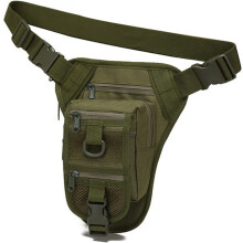 (L, Army Green) Tactical Bag Army Waist Leg Bag Adjustable Hiking Hunting Waist Packs Military Molle Drop Leg Bags