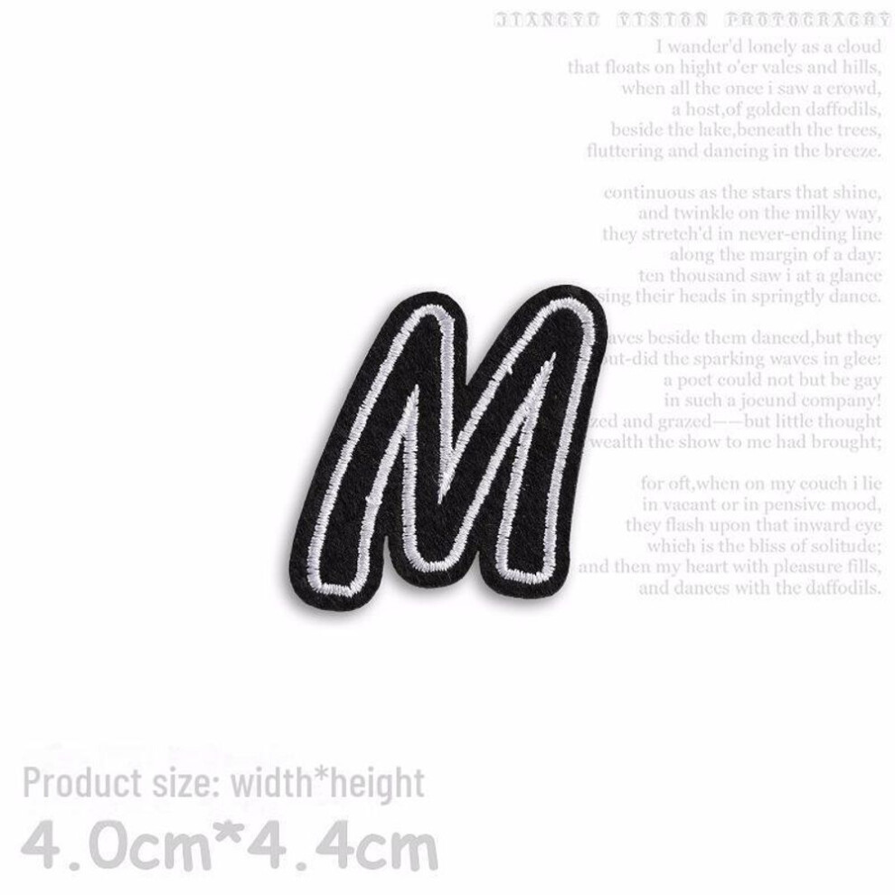 (as the picture, 48) Yixiu Embroidered Black Small Badge: Trendy Clothing Decoration Patch