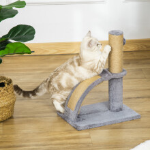 PawHut Cat Tree for Indoor Cats with Scratching Post, Hanging Ball, Grey