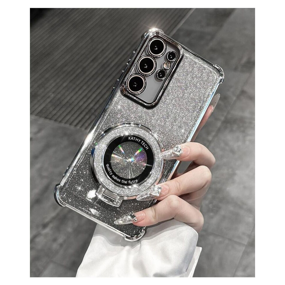 (silver, Samsung S25 Ultra) Samsung S24Ultra & Note20 Electroplated Drop-Proof Case with Four-Corner Protection