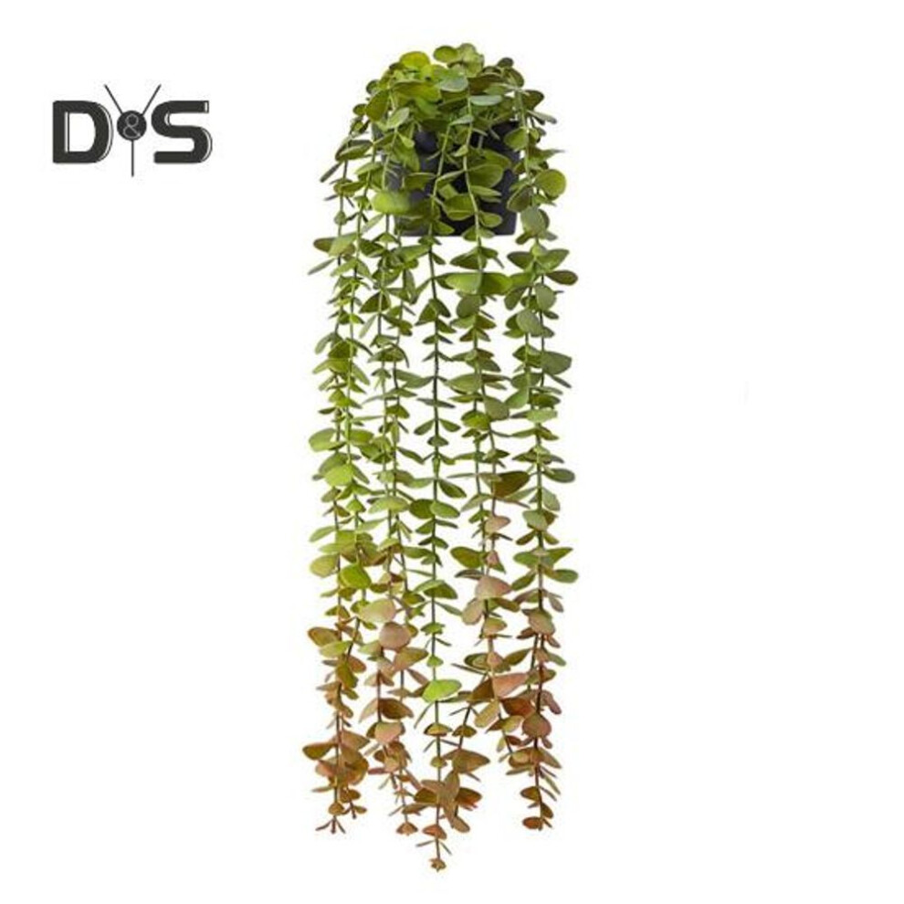 (as the picture, I) Faux Eucalyptus Vine Potted Hanging Fake Plant Artificial Greenery Vine for Indoor Outdoor Bathroom Living Room Office Wall Decor