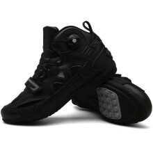 (schwarz, 42) Unisex-Stiefel High Top Motorradstiefel Drehknopf Motorrad Reiten Racing Offroad-Stiefel