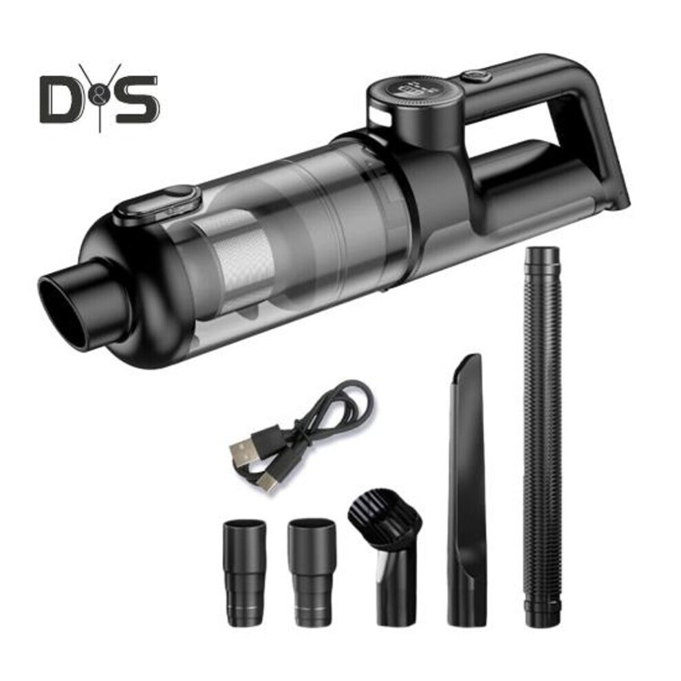 Aspirateur de voiture (gris) Aspirateur à main sans fil avec lumière Led Dustbuster Cyclone Turbine Suction Un seul bouton Dust Dumping Wet And Dry