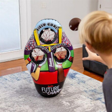Inflatable Tumbler Rugby Throwing Toy Outdoor Children's Anger Boxing Column Basketball Stand Three-hole Throwing Toy
