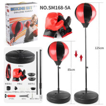 (rosso) Bambini Adulti Verticale Gonfiabile Boxe Battuta Tumbler Palla Vasca Guanti di Cotone Bastone
