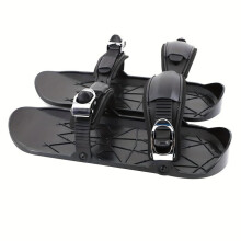 (schwarz) Mini-Schneeschuhe zum Skifahren und Eislaufen, verstellbarer Mini-Skischlitten, kleines Snowboard,