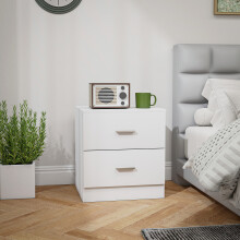 HOMCOM Bedside Table w/ 2 Drawers, Nightstand, Side Storage Cabinet Unit