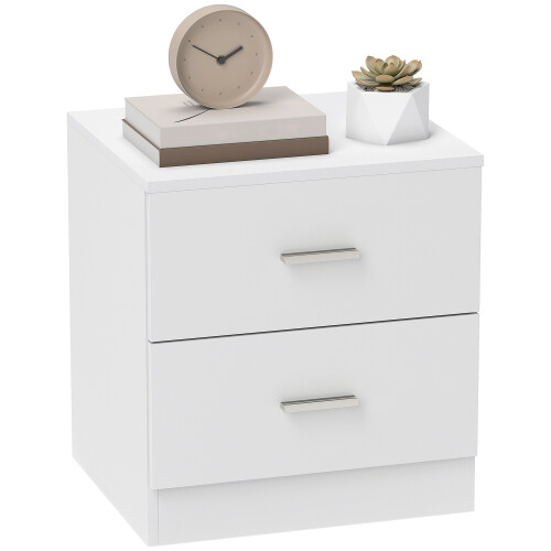 Homcom HOMCOM Bedside Table w/ 2 Drawers, Nightstand, Side Storage Cabinet Unit 1