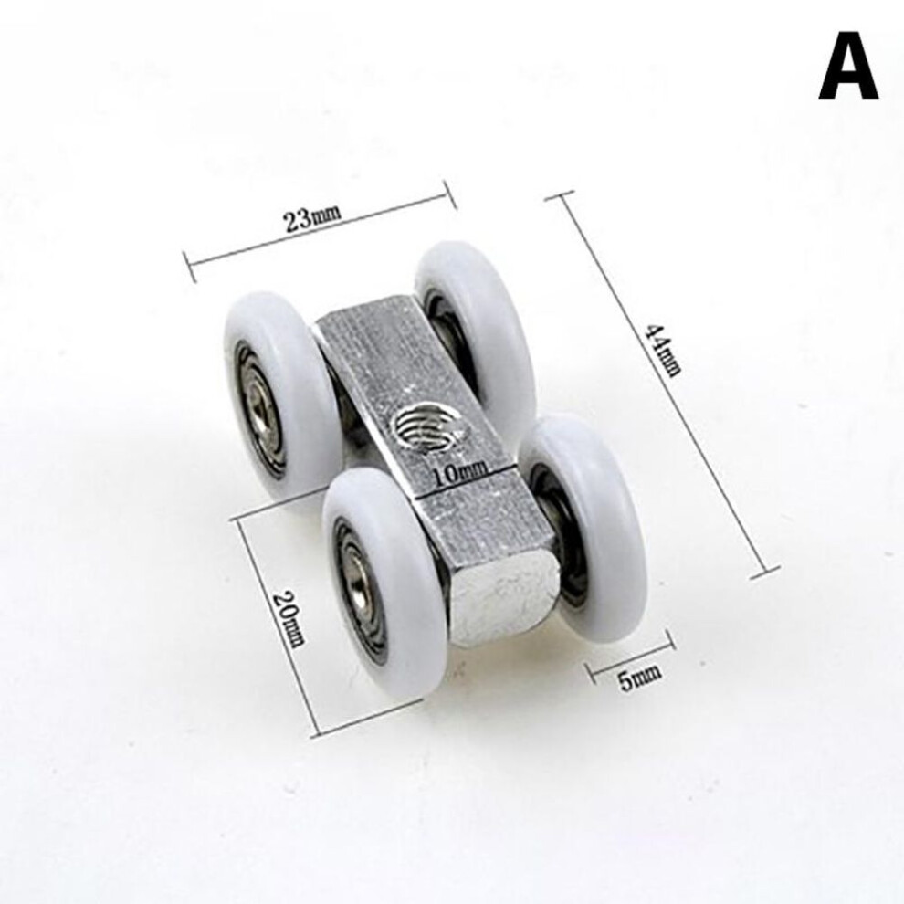 (A) Shower Room Copper Four-Wheel Hanging Pulley Roller For Bathroom Glass Slide Door Waterproof Bearing Crane Toilet Door