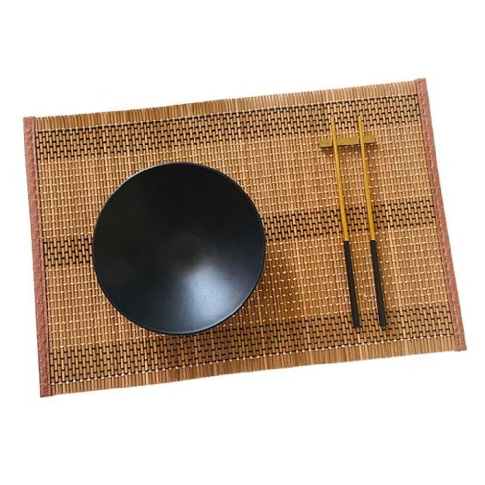 (as the picture, F) Bamboo Woven Placemat Retangle Shape Thickened Heat-resistant Oil-resistant Non-slip Parties Weddings Banquets Table Decoration Dining Kitchen Mat