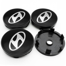(60mm musta) 4kpl Auton pyörän keskimmäiset napakorkit Emblem tarrat Hyundai I10 I20 I30 I40 Azera Accent Creta