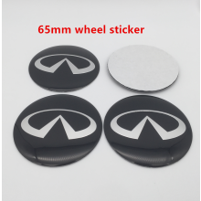 (65 mm musta tarra) 4 kpl 65 mm Infiniti-automerkki pyörän keskinapakorkit Merkinsuojukset tarra mallille Q30