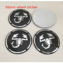 (56 mm musta tarra 1) 4 kplAbarth-auton pyörän keskusnapakorkkien tunnus Merkkikuorien tarra Scorpion 500 1000TC