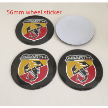 (56 mm pyörän tarra) 4 kplAbarth-auton pyörän keskusnapakorkkien tunnus Merkkikuorien tarra Scorpion 500 1000TC