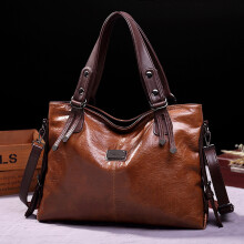 (Marrone) Nuova borsa tote casual alla moda da donna, borse a mano in morbida pelle, borse a tracolla per signore,