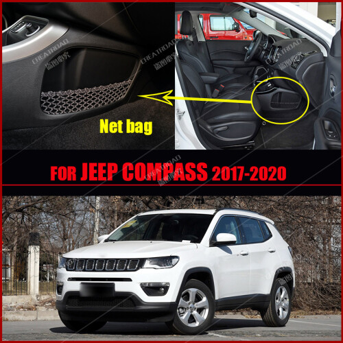Tappetini auto (neri e rossi) per Jeep Compass 2017 2018 2019 2020 personalizzati. 2