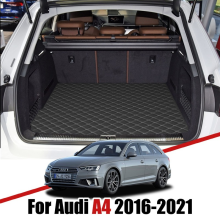 (Zwart en rood) leren opbergvakken voor de kofferbak van de Audi A4 B9 2016 2017 2018 2019 2020 2021