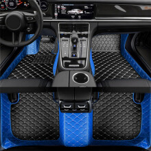 (Blau Schwarz) Kunstleder Custom Auto Fußmatten BMW X5 G05 2018-2022 Jahr Innendetails Autozubehör